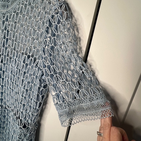 Bardot Fiona Mesh Light Blue Midi Dress Women's Size Large / 10 US - Picture 4 of 8